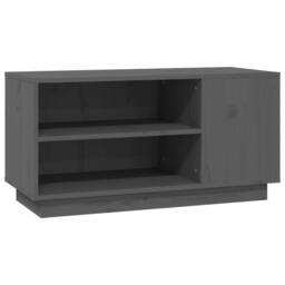 Berkfield Home TV Cabinet Grey 80x35x40.5 cm Solid Wood Pine - thumbnail 3