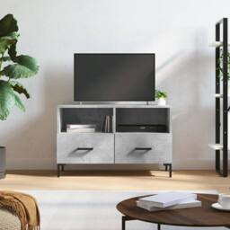 Berkfield Home TV Cabinet Concrete Grey 80x36x50 cm Engineered Wood - Size: 80 x 36 x 50 cm - thumbnail 2