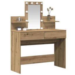 Berkfield Home Modern Dressing Table with LED Artisan Oak 100x40x130 cm in Brown - Size: 100 x 40 x 130 cm