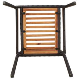 Berkfield Home Outdoor Chairs 4 pcs PE rattan, Solid acacia wood in Black - thumbnail 9