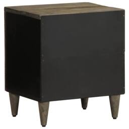 Berkfield Home Beautiful Bedside Cabinet Light Grey 40x33x46 cm Solid Wood Mango - Size: 40 x 33 x 46 cm - thumbnail 5
