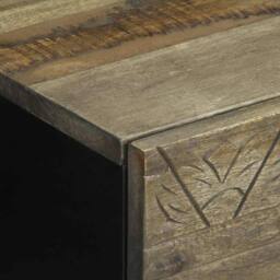 Berkfield Home Beautiful Bedside Cabinet Light Grey 40x33x46 cm Solid Wood Mango - Size: 40 x 33 x 46 cm - thumbnail 7
