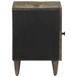 Berkfield Home Beautiful Bedside Cabinet Light Grey 40x33x46 cm Solid Wood Mango - Size: 40 x 33 x 46 cm - thumbnail 4