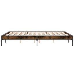 Berkfield Home Durable Bed Frame without Mattress Smoked Oak 150x200 cm King Size in Brown - thumbnail 5