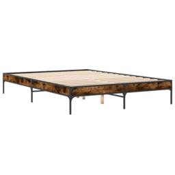 Berkfield Home Durable Bed Frame without Mattress Smoked Oak 150x200 cm King Size in Brown - thumbnail 6