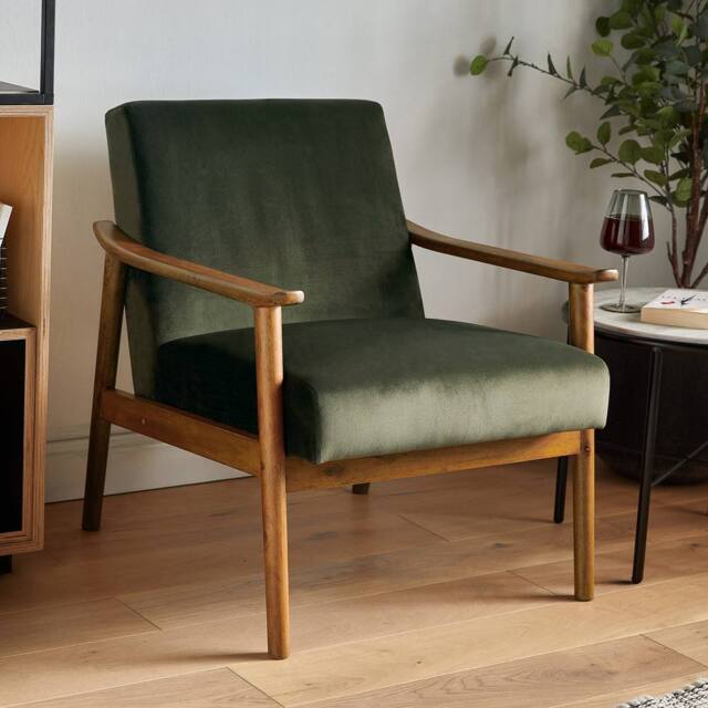 Spinningfield Fairfield Mid Century Design Forest Green Arm Chair in Dark Green - image 1