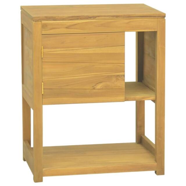 Berkfield Home Bathroom Cabinet 60x40x75 cm Solid Wood Teak in Brown - Size: 60 x 40 x 75 cm - image 1