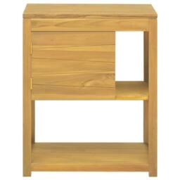 Berkfield Home Bathroom Cabinet 60x40x75 cm Solid Wood Teak in Brown - Size: 60 x 40 x 75 cm - thumbnail 2