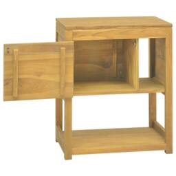 Berkfield Home Bathroom Cabinet 60x40x75 cm Solid Wood Teak in Brown - Size: 60 x 40 x 75 cm - thumbnail 3