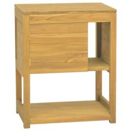Berkfield Home Bathroom Cabinet 60x40x75 cm Solid Wood Teak in Brown - Size: 60 x 40 x 75 cm