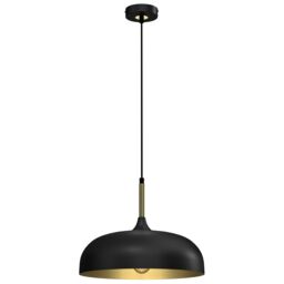 Milagro Pendant Lamp Lincoln Black/Gold 1XE27 35cm in Black - thumbnail 2