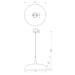 Milagro Pendant Lamp Lincoln Black/Gold 1XE27 35cm in Black - thumbnail 5
