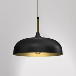 Milagro Pendant Lamp Lincoln Black/Gold 1XE27 35cm in Black - thumbnail 4