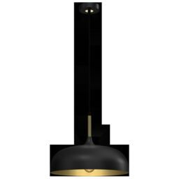 Milagro Pendant Lamp Lincoln Black/Gold 1XE27 35cm in Black - thumbnail 6