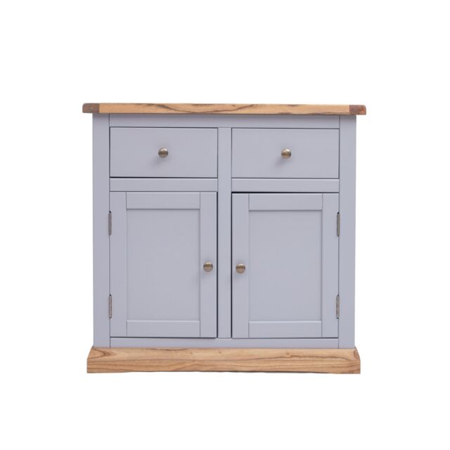 Cabinet Bits Biccari Grey 2 Drawer 2 Door Sideboard Brass Knob - image 1