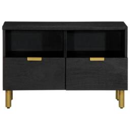 Berkfield Home TV Cabinet Black 70x33x46 cm Engineered Wood - Size: 70 x 33 x 46 cm - thumbnail 1