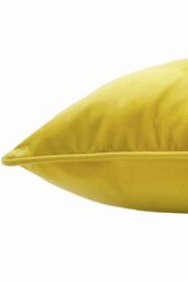 Paoletti Hortus Embroidered Bee Soft Velvet Pipe Trimmed Cushion in Yellow - Size: 50 cm x 50 cm - thumbnail 4