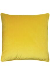 Paoletti Hortus Embroidered Bee Soft Velvet Pipe Trimmed Cushion in Yellow - Size: 50 cm x 50 cm - thumbnail 2