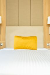 Neel Blue 300TC Cotton Fitted Sheet, White Satin Stripe, Single, 90cmx190cmx30cm - Size: Single - thumbnail 5