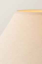 ValueLights Bobbin Colour Trim Linen Shade Walnut Bobble Floor Lamp with Bulb in Cream - thumbnail 4