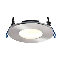 Netlighting Orbitalplus Fire Rated Integrated LED 1 Light Bathroom Recessed Light Satin Nickel Plate IP65 in Grey