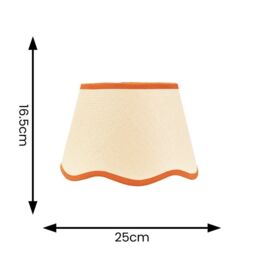 ValueLights Dutton Natural Fabric Scallop Edge Ceiling Floor Table Small Lamp Shade in Burnt Orange - thumbnail 7