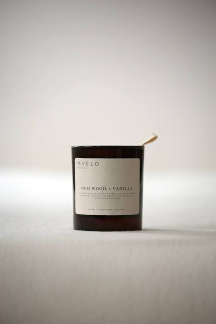 Imvelo Candle Co Signature Candle - Oud Wood + Vanilla in Amber - image 1