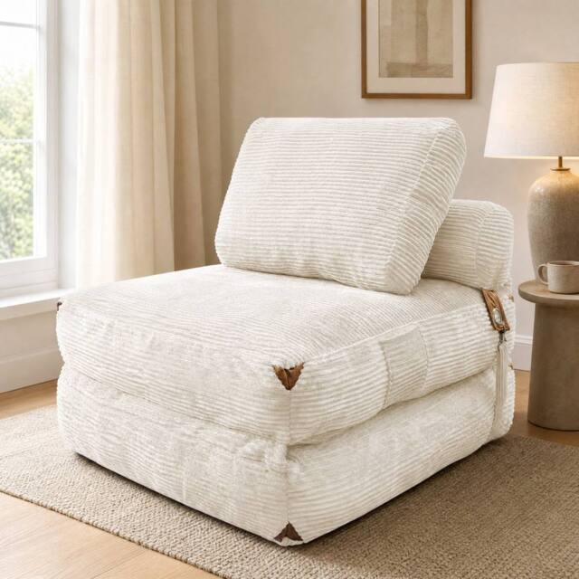 STILVORA Floor Sofa with Storage Pockets, White - image 1