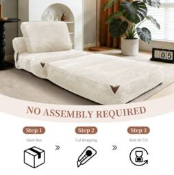 STILVORA Floor Sofa with Storage Pockets, White - thumbnail 6