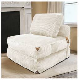 STILVORA Floor Sofa with Storage Pockets, White - thumbnail 2