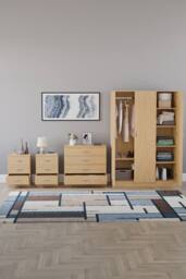 HD Designs 4Pc Bedroom Set 2x3Drawer Bedside, 4Drawer, 3 Dr Wardrobe in Brown - thumbnail 3