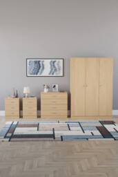 HD Designs 4Pc Bedroom Set 2x3Drawer Bedside, 4Drawer, 3 Dr Wardrobe in Brown - thumbnail 4