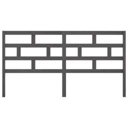 Berkfield Home Bed Headboard Grey 186x4x100 cm Solid Wood Pine - Size: 186 x 4 x 100 cm - thumbnail 4