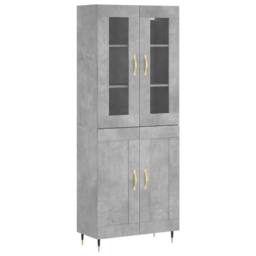Berkfield Home Highboard Concrete Grey 69.5x34x180 cm Engineered Wood - thumbnail 3