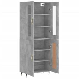 Berkfield Home Highboard Concrete Grey 69.5x34x180 cm Engineered Wood - thumbnail 4