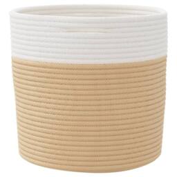 Berkfield Home Storage Baskets 2 pcs Beige & White √ò28x28 cm Cotton - Size: 28x28 cm - thumbnail 6