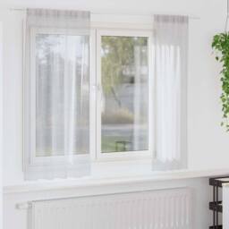 Berkfield Home Full Curtains with Curtains 2 pcs Light gray 140 x 175 cm Polyester in Light Grey - thumbnail 2
