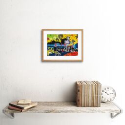 "Artery8 Wall Art Print Graffiti Mural Paralimni Secondary Cyprus Framed in Beige - Size: W7"" x H9""" - thumbnail 2