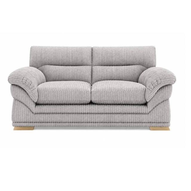 SOFASELECTION UK Amalfi 2 Seater Claude Sofa Modern Plush Fabric in Silver - Size: 2 Pack - image 1