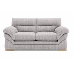 SOFASELECTION UK Amalfi 2 Seater Claude Sofa Modern Plush Fabric in Silver - Size: 2 Pack