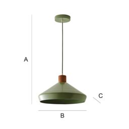 ValueLights Parker Gloss & Walnut Dome Adjustable Ceiling Pendant Light & Bulb in Pale Green - thumbnail 8