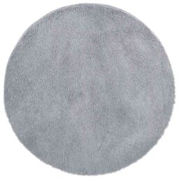 Berkfield Home Shaggy Rug High Pile NAVARRA Silver Grey 120x120 cm Polyester - Size: Medium - thumbnail 2