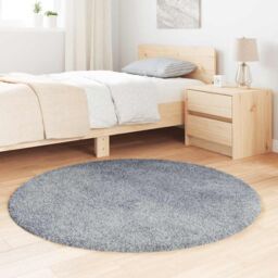 Berkfield Home Shaggy Rug High Pile NAVARRA Silver Grey 120x120 cm Polyester - Size: Medium - thumbnail 3