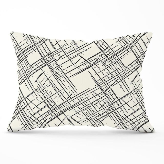 Warren Reed - Designer Monochrome Distressted Pattern Cushions in Grey - Size: 60 cm x 60 cm - image 1