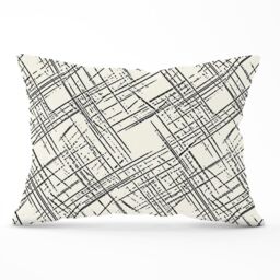 Warren Reed - Designer Monochrome Distressted Pattern Cushions in Grey - Size: 60 cm x 60 cm - thumbnail 1