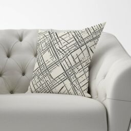 Warren Reed - Designer Monochrome Distressted Pattern Cushions in Grey - Size: 60 cm x 60 cm - thumbnail 2