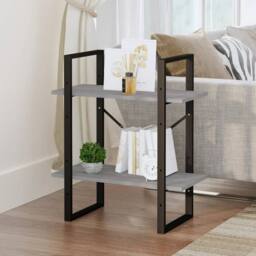 Berkfield Home Decorative 2-Tier Book Cabinet Grey Sonoma 60x30x70 cm Engineered Wood - Size: 60 x 30 x 70 cm - thumbnail 1