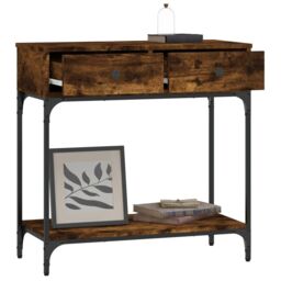 Berkfield Home Console Table Smoked Oak 75x34.5x75 cm Engineered Wood in Brown - thumbnail 3