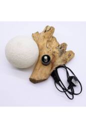 KDMD DriftGlow Cotton Luna Ivory Lamp - Natural Driftwood & Soft Light - thumbnail 3