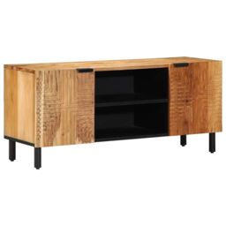 Berkfield Home TV Cabinet 105x33x46 cm Solid Wood Acacia in Brown - Size: 105 x 33 x 46 cm - thumbnail 1